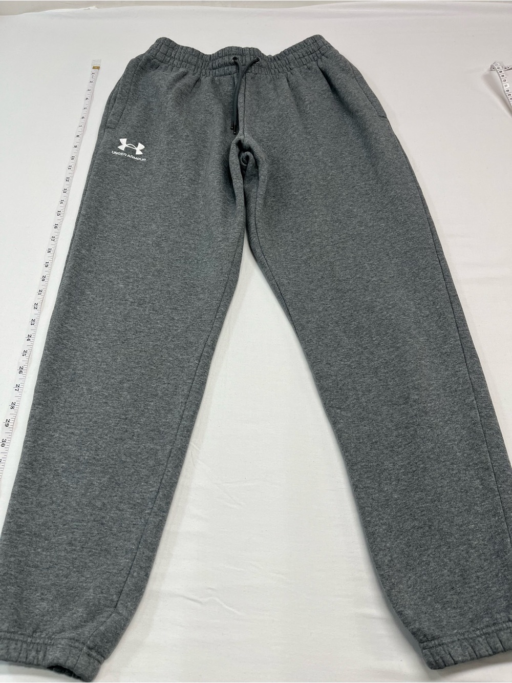 Under Armour Men's Rival Fleece Charcoal Gray Tapered Leg Joggers Pants L 1723 - Picture 1 of 5